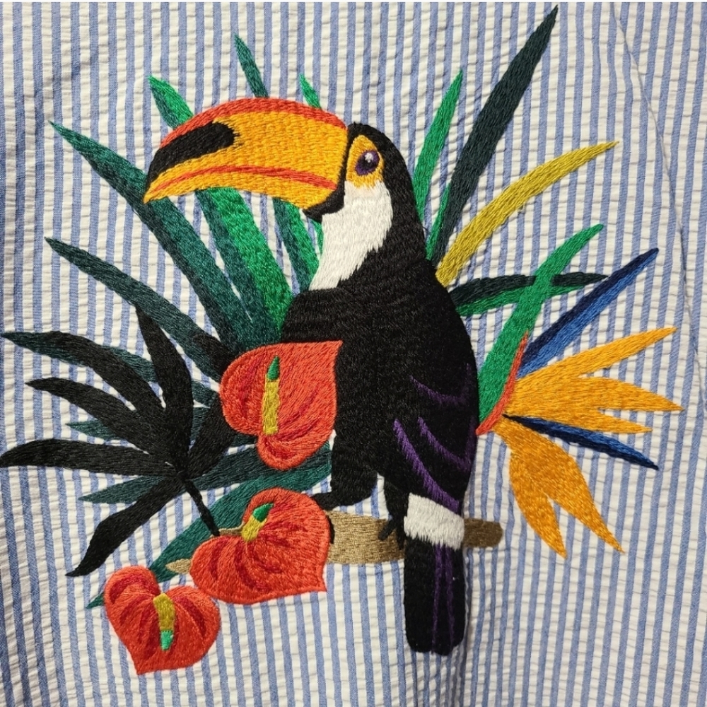 Zara Basic Collection Pin Striped Toucan Romper - image 4